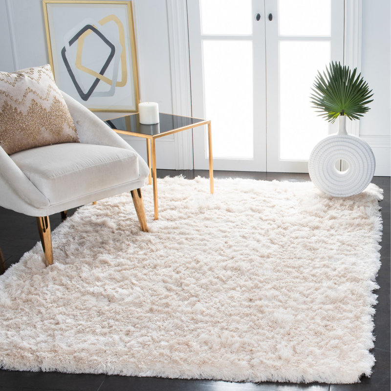 Mercer41 Chamira Abstract Handmade Tufted Area Rug in Creamy Ivory